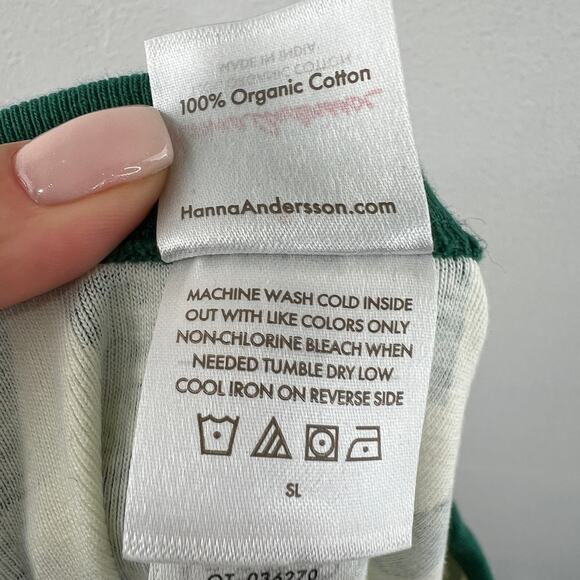 Hanna Andersson Holiday Pajama Set Green White Christmas Tree Cotton Size S/M - Picture 12 of 16